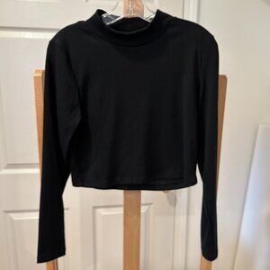 Altar'd State black rib mock neck stretchy and cropped top Worn once!